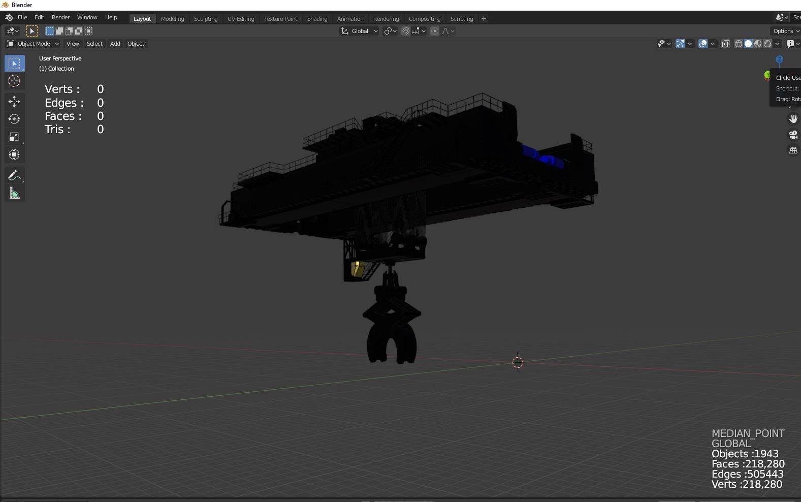heavy overhead crane 3D model_5