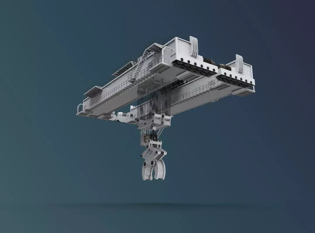 heavy overhead crane 3D model_0