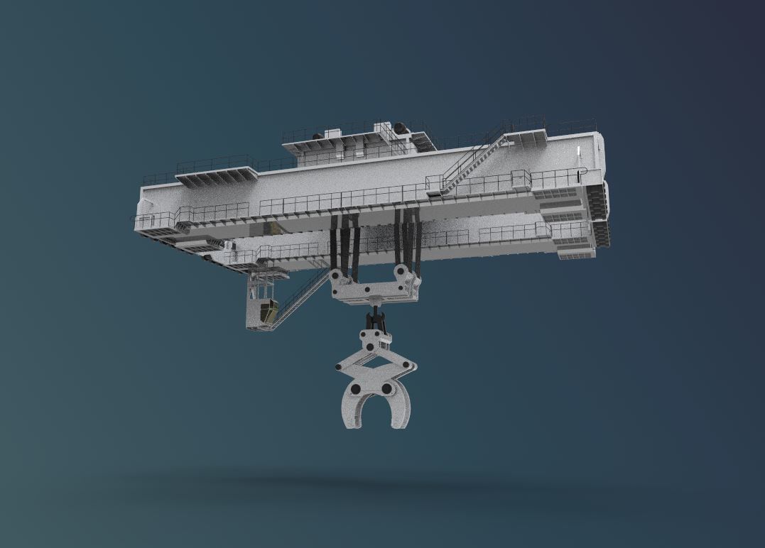 heavy overhead crane 3D model_2