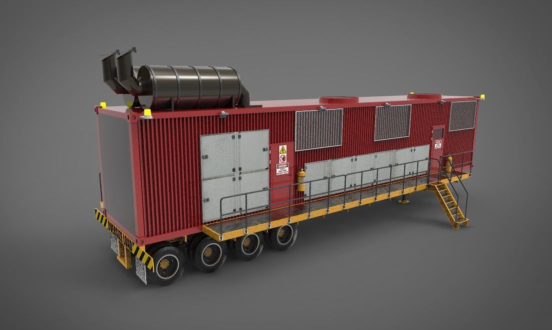industrial mining genset 3D model_4