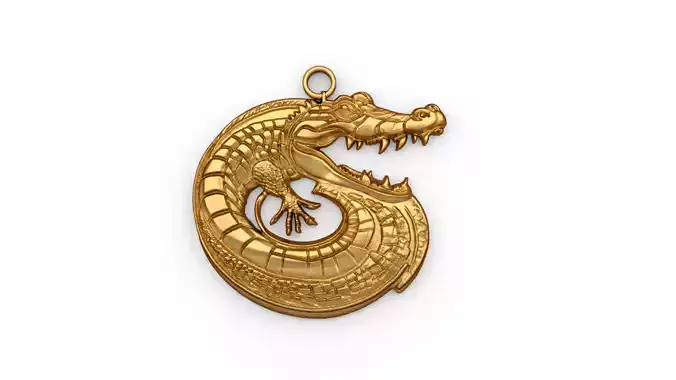 Crocodile pendant -01 printable jewelry 3D print model