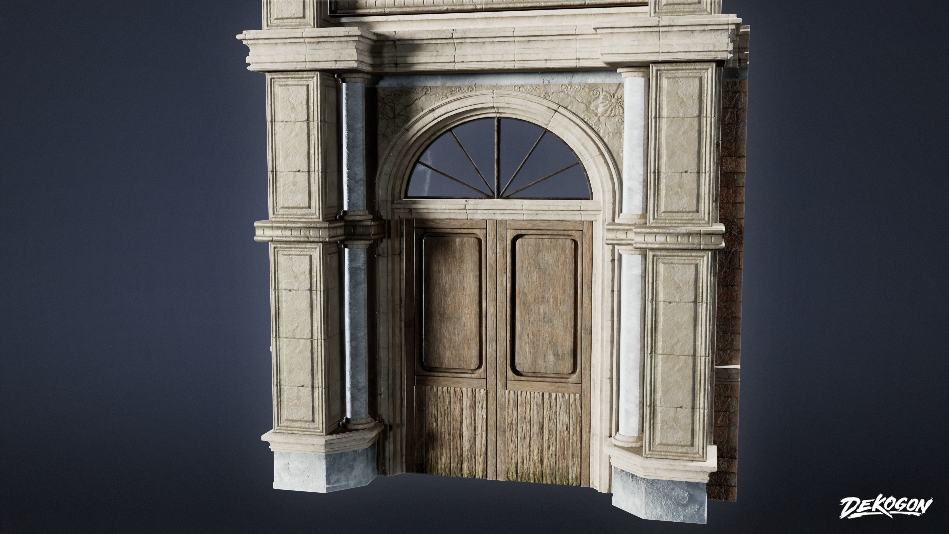 RESISTANCE HOLDOUT - Main Door 02 - LOW POLY Low-poly 3D model_7