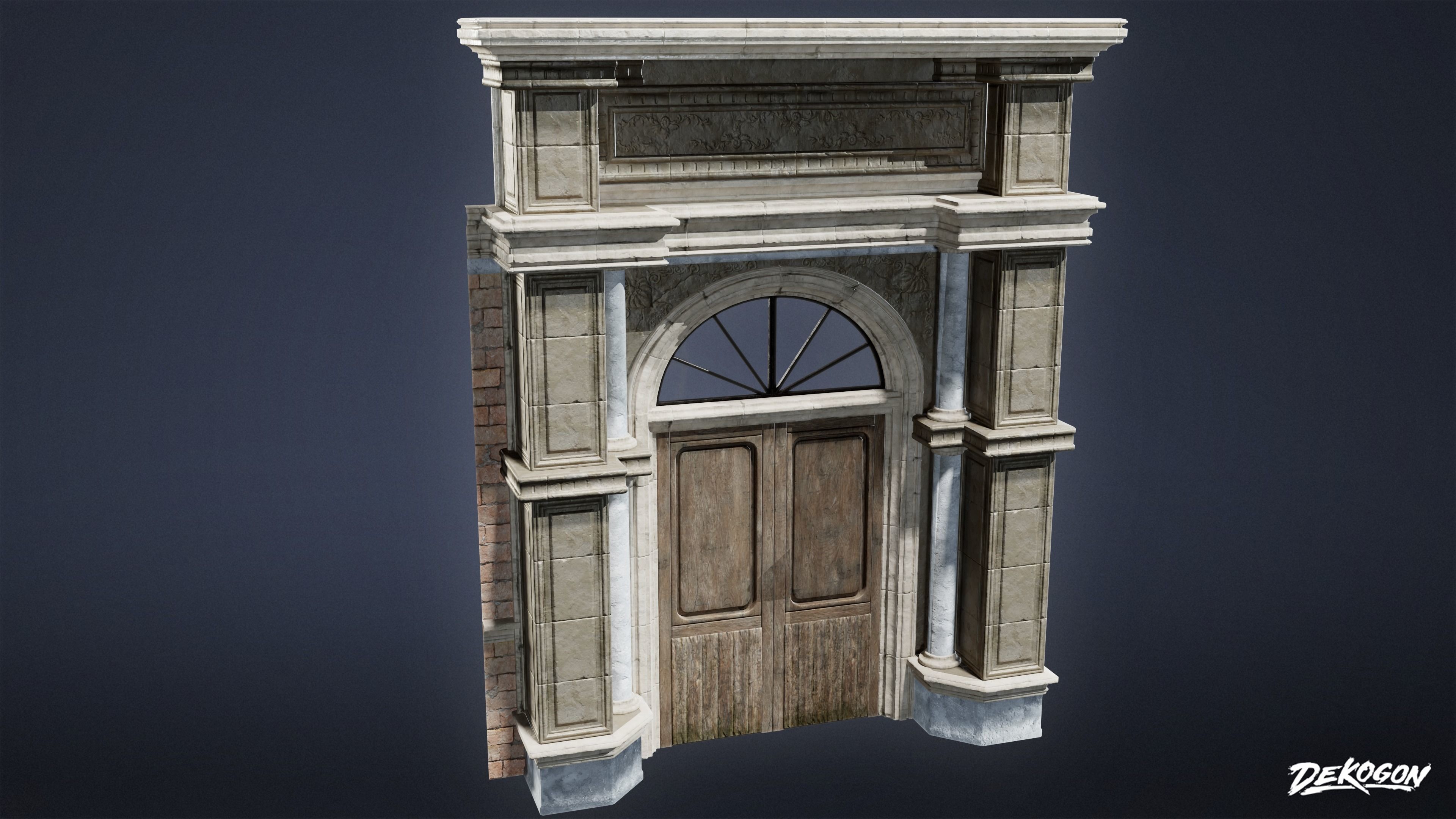 RESISTANCE HOLDOUT - Main Door 02 - LOW POLY Low-poly 3D model_3