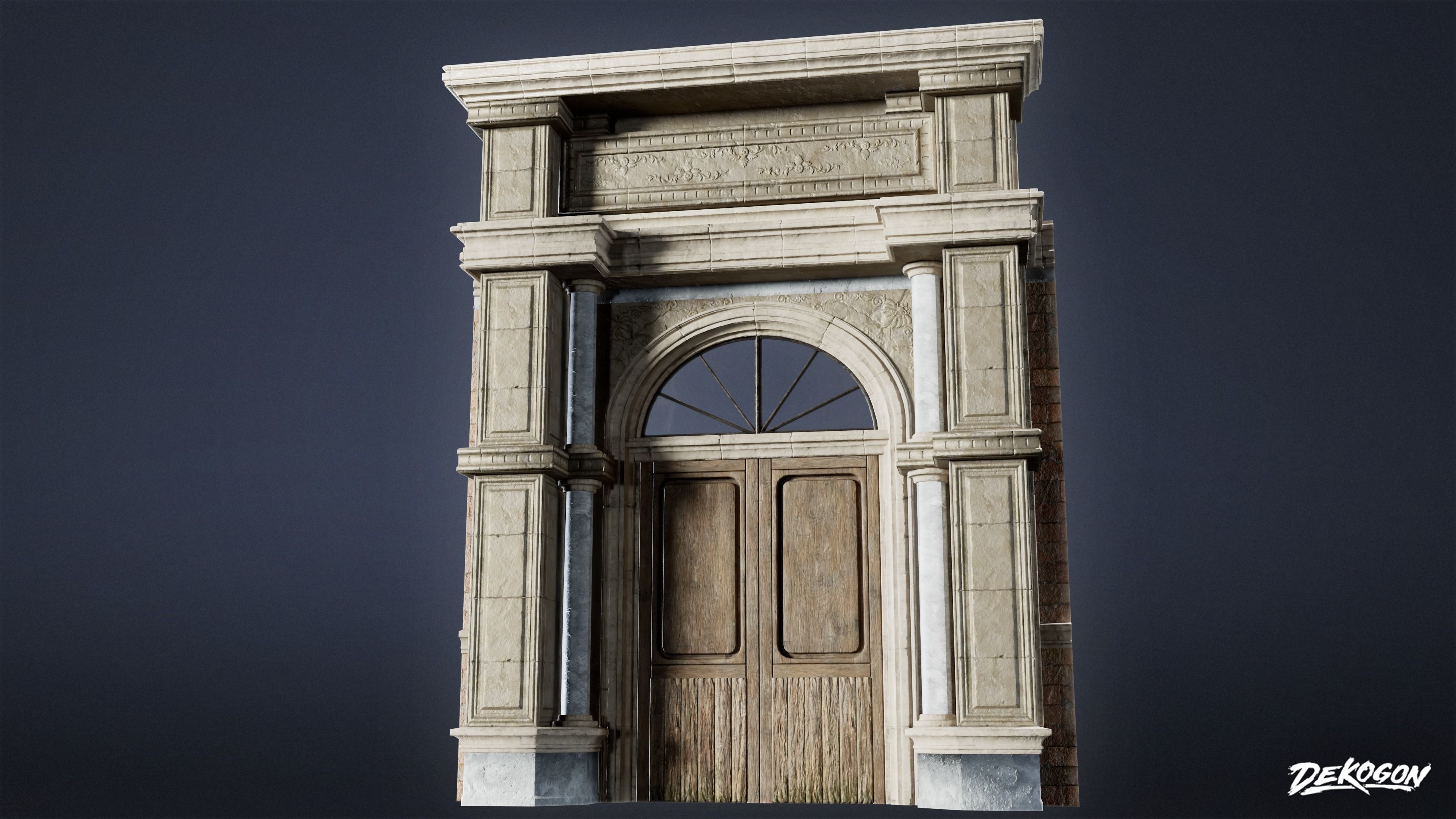 RESISTANCE HOLDOUT - Main Door 02 - LOW POLY Low-poly 3D model_5