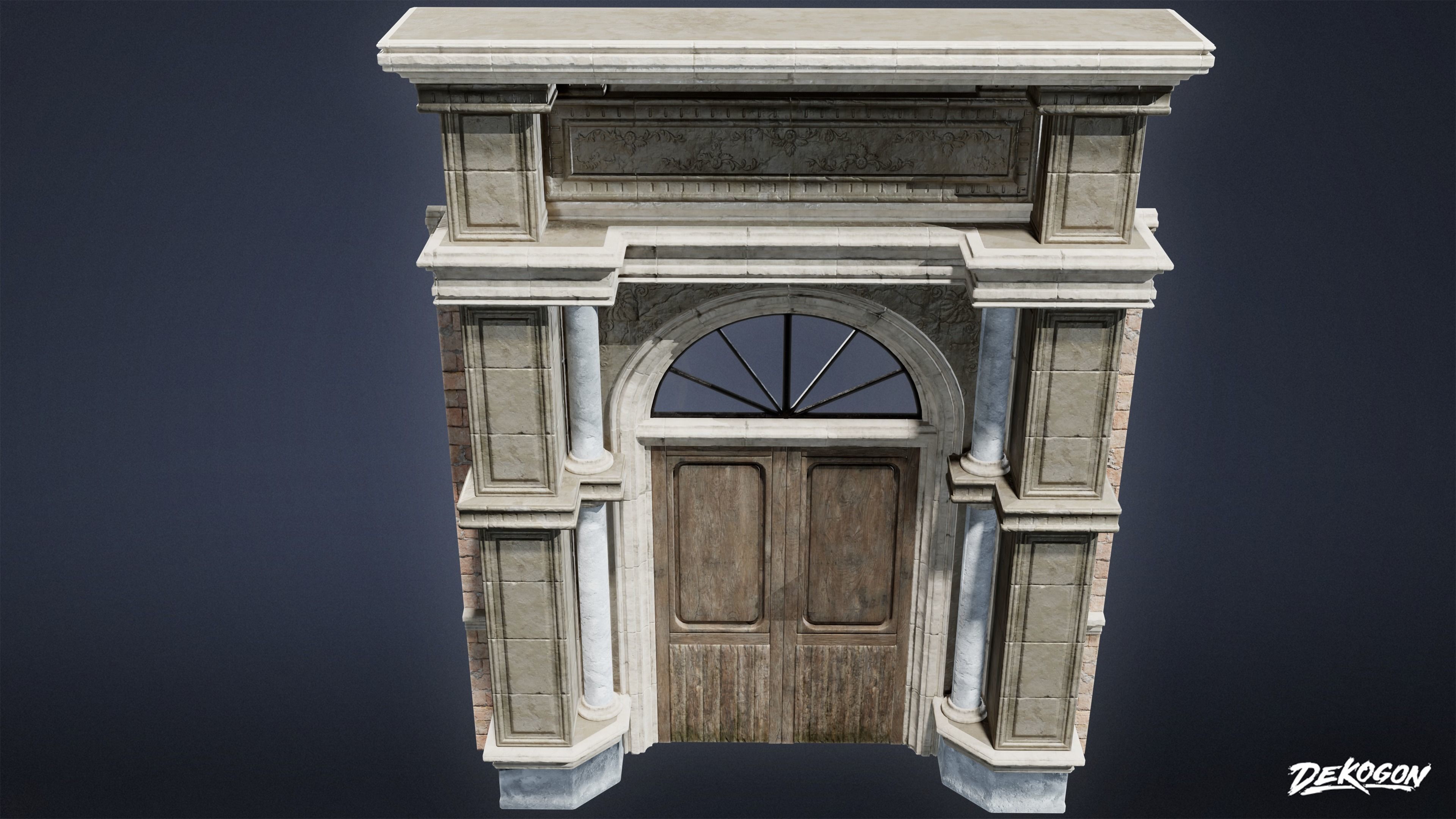 RESISTANCE HOLDOUT - Main Door 02 - LOW POLY Low-poly 3D model_4