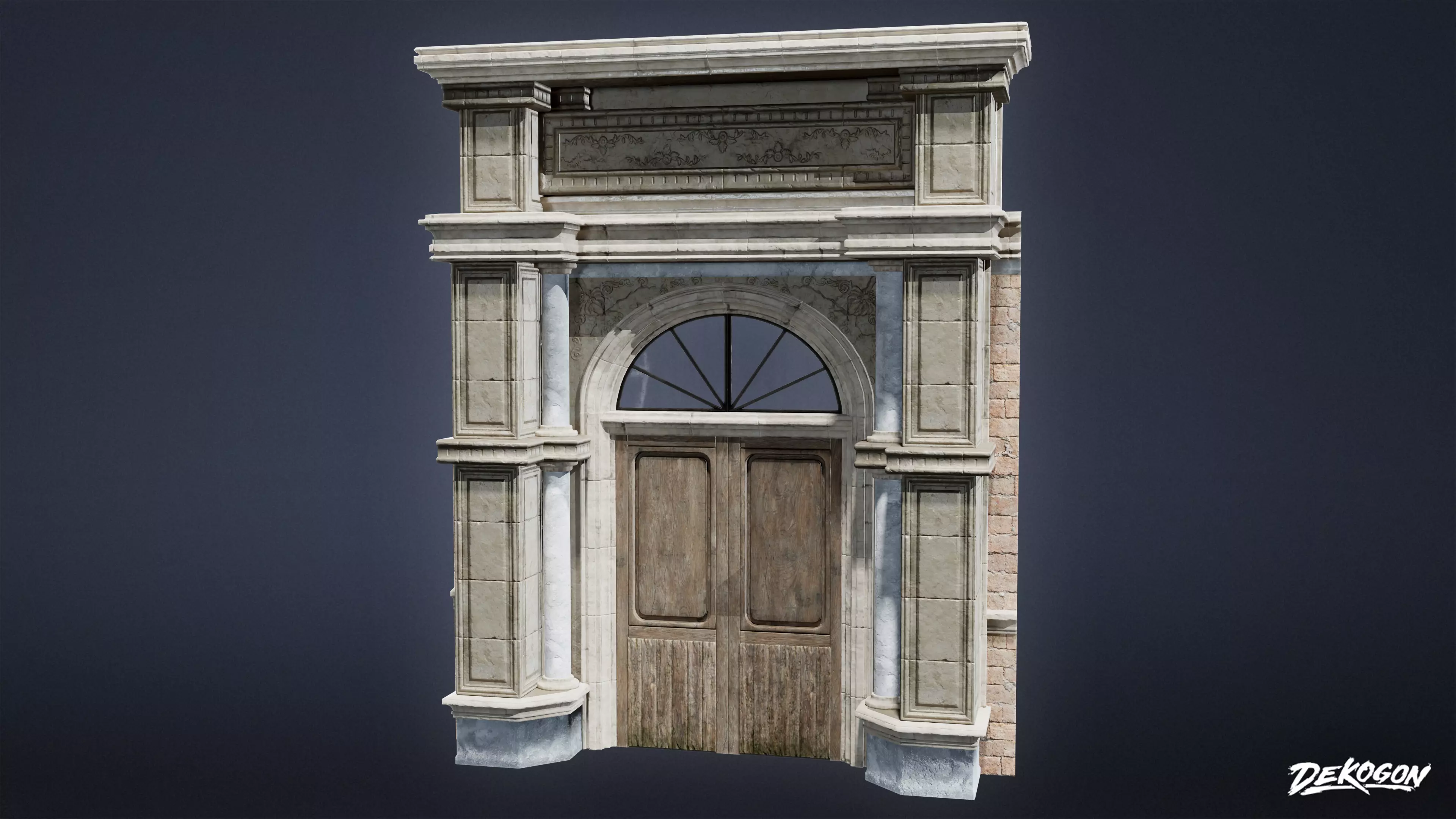 RESISTANCE HOLDOUT - Main Door 02 - LOW POLY Low-poly 3D model_0