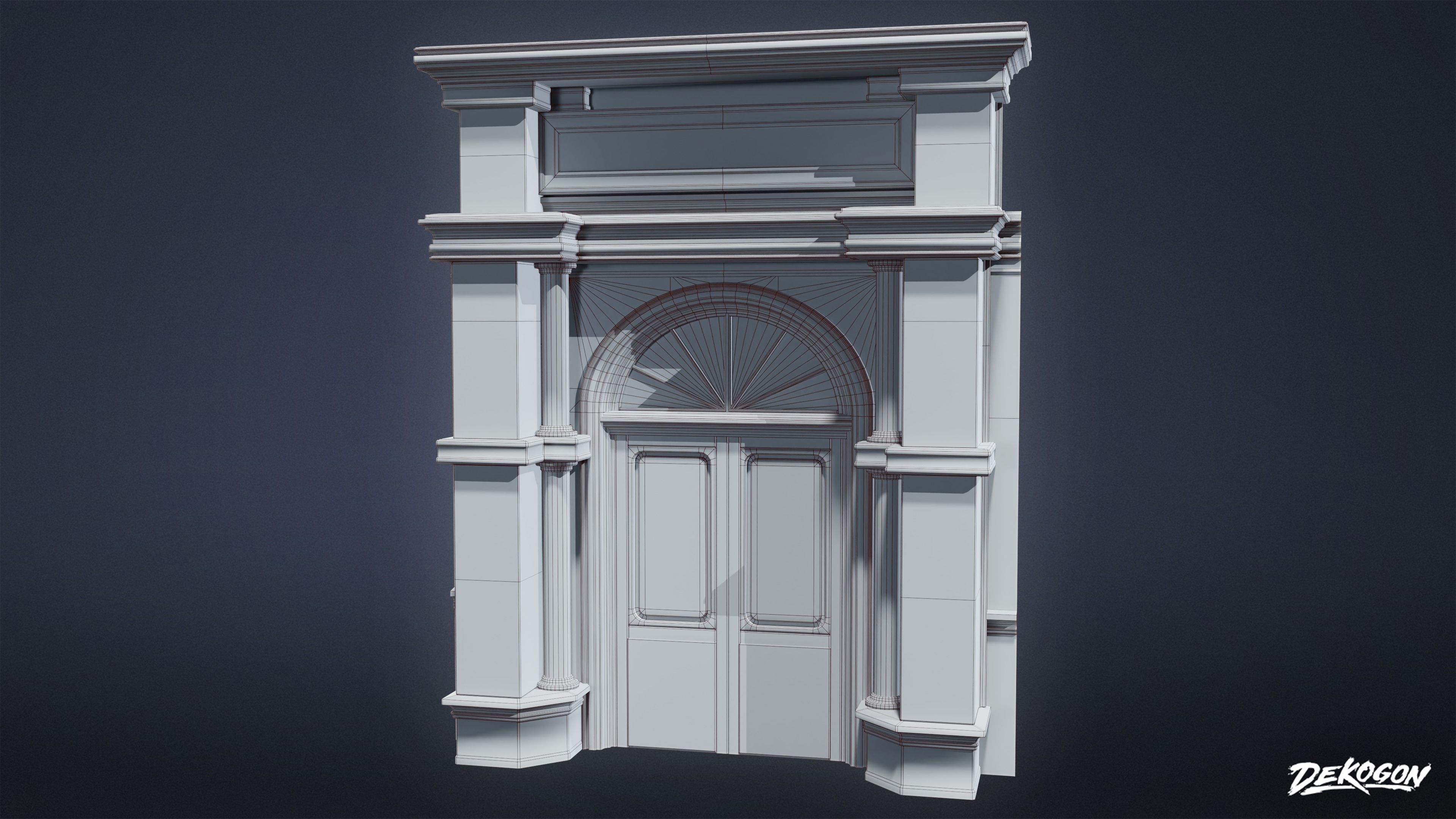 RESISTANCE HOLDOUT - Main Door 02 - LOW POLY Low-poly 3D model_1