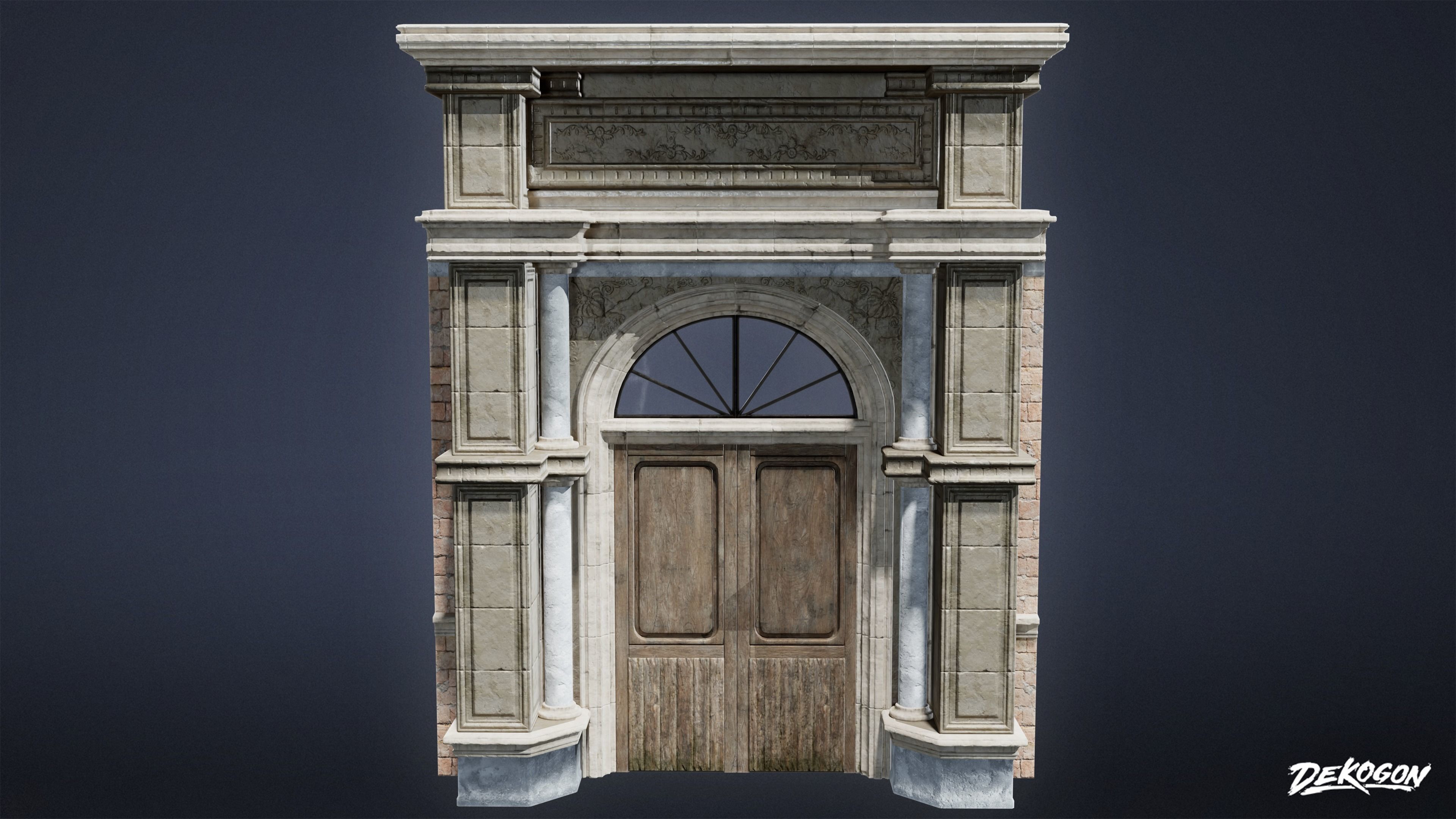 RESISTANCE HOLDOUT - Main Door 02 - LOW POLY Low-poly 3D model_2
