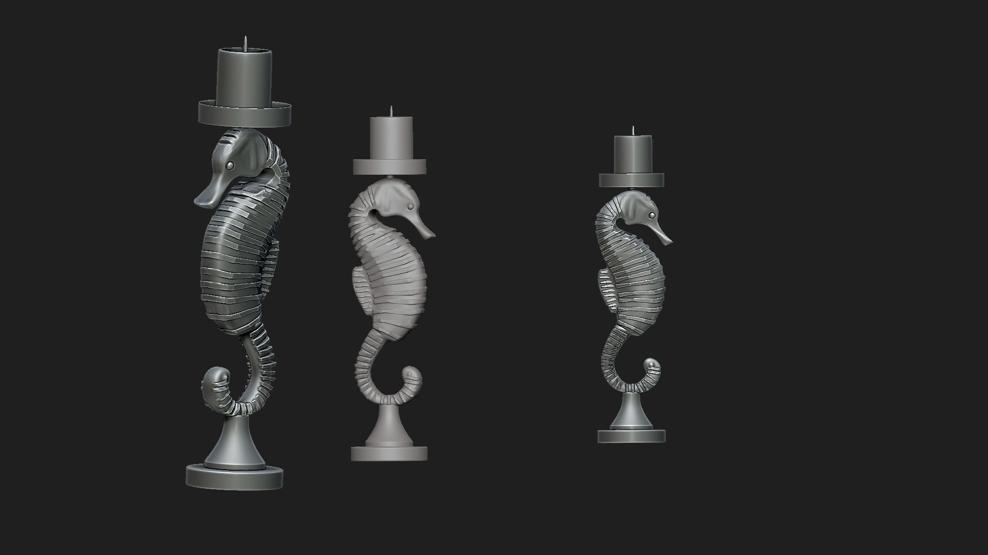 sea horse 3D model_2