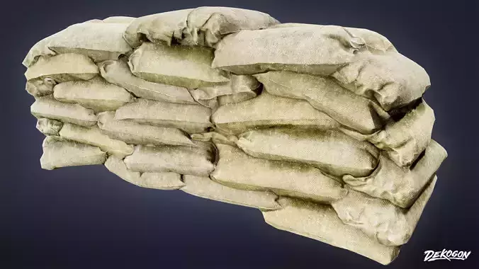 RESISTANCE HOLDOUT - Sandbag 05 - LOW POLY Low-poly 3D model