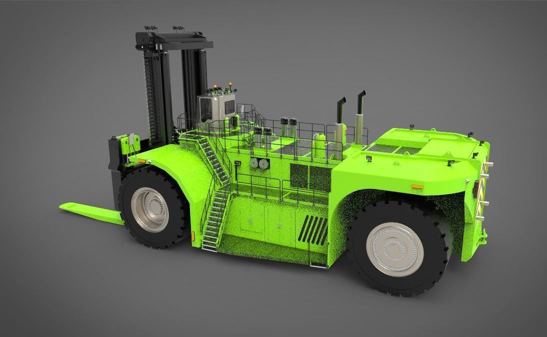 industrial heavy forklift 3D model_1