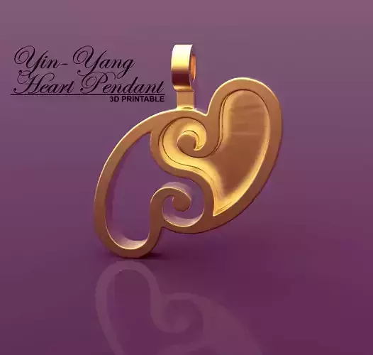 Yin-Yang Hearts Pendant 3D print model
