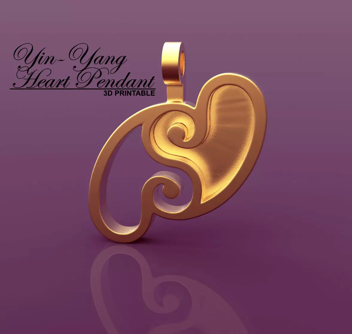 Yin-Yang Hearts Pendant 3D print model