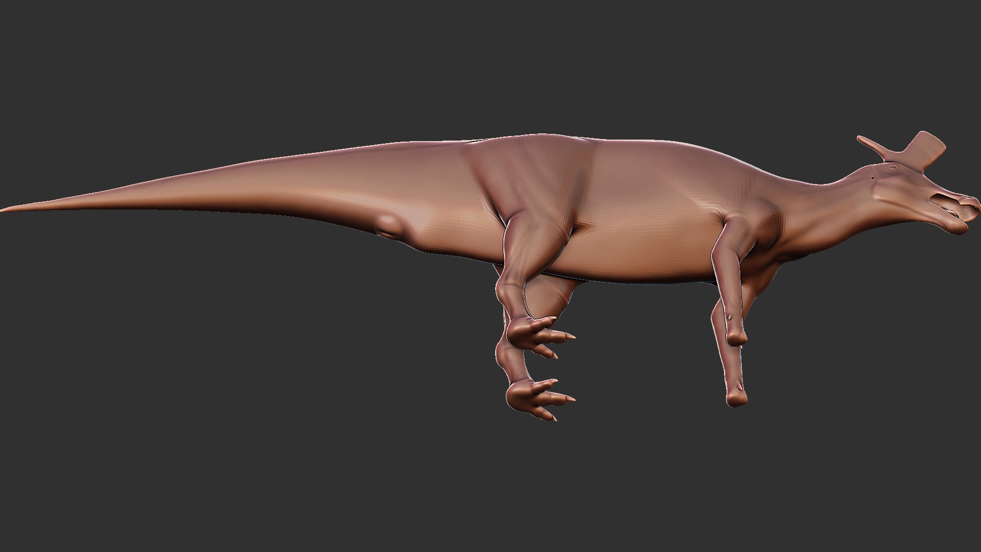 Dinosaur base mesh - Lambeosaurus lambei Low-poly 3D model_5
