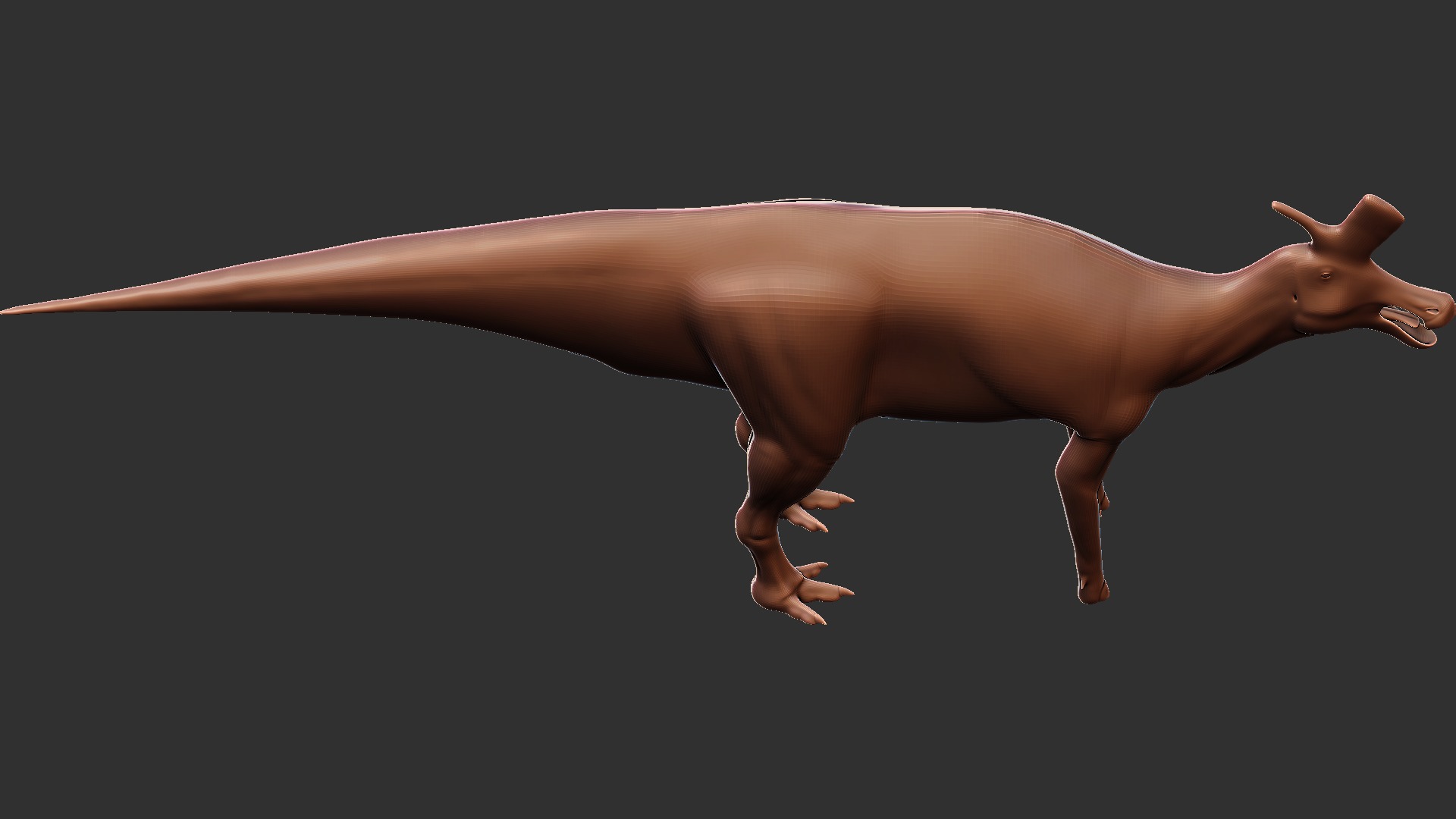 Dinosaur base mesh - Lambeosaurus lambei Low-poly 3D model_4