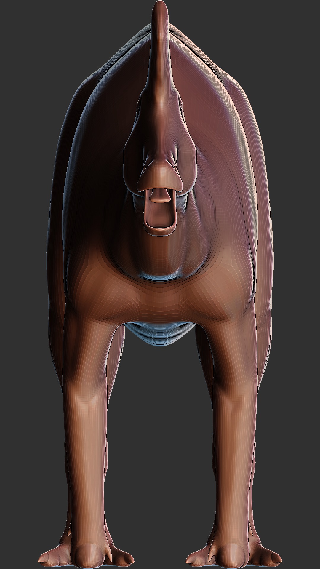 Dinosaur base mesh - Lambeosaurus lambei Low-poly 3D model_1