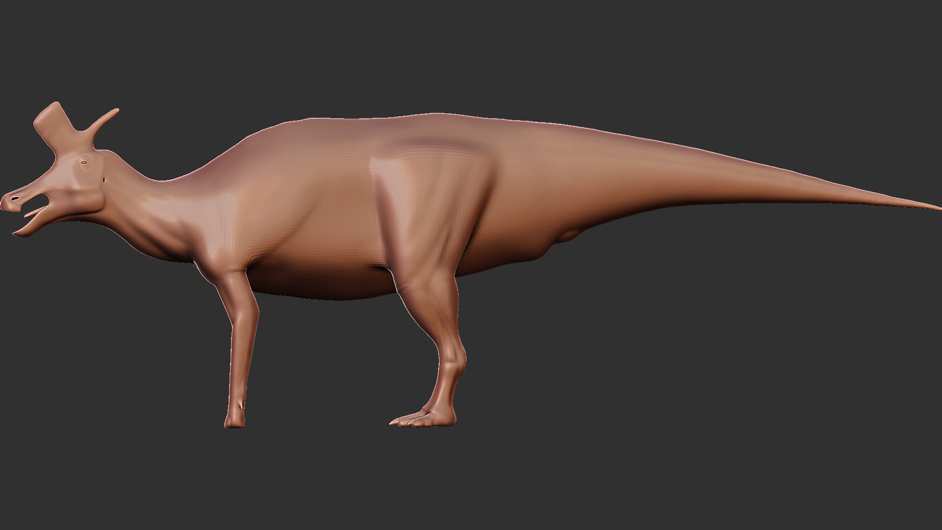 Dinosaur base mesh - Lambeosaurus lambei Low-poly 3D model_2