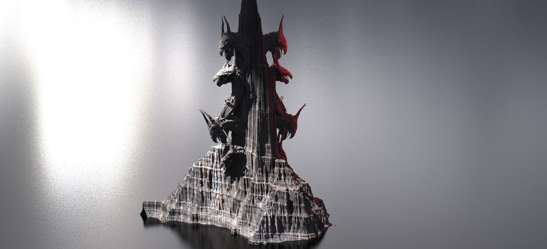 Kharon Ship Watchtower mountain 3D model_1