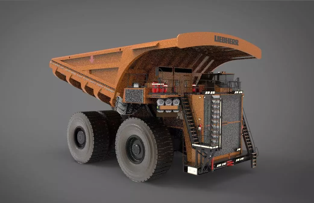 heavy mining truck 3D model_0