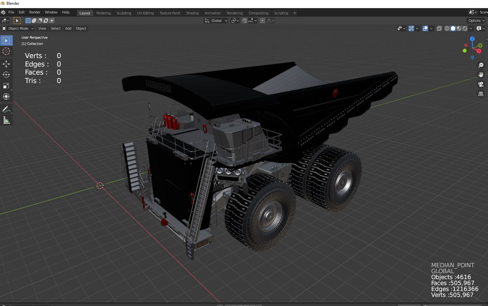 heavy mining truck  3D model_5