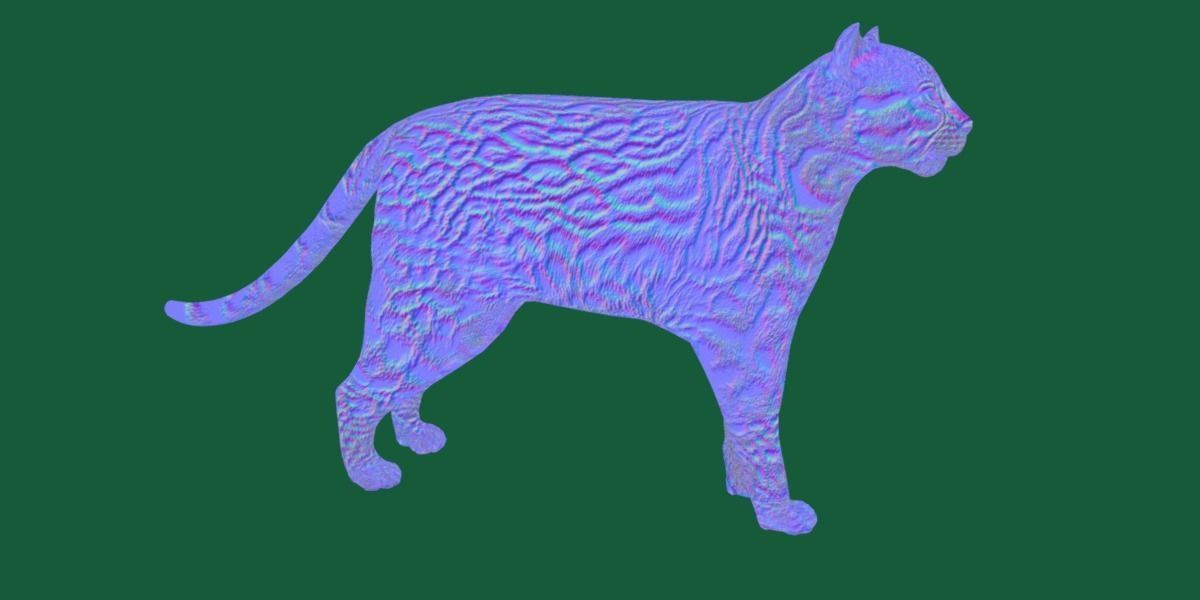 Ocelot Wild Cat Low-poly 3D model_12