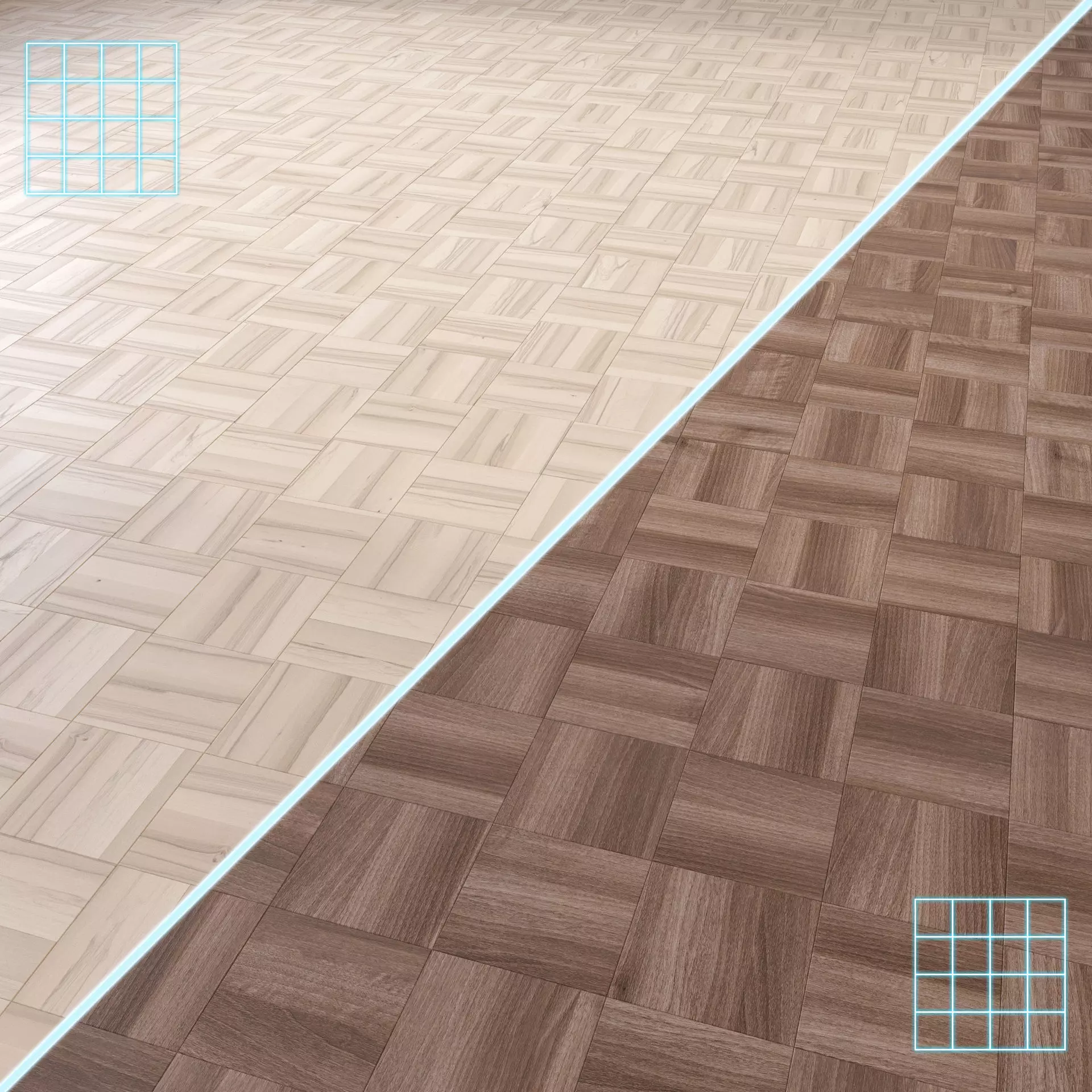 Parquet - Laminate - Wooden floor 2 in 1 Low-poly 3D model_0