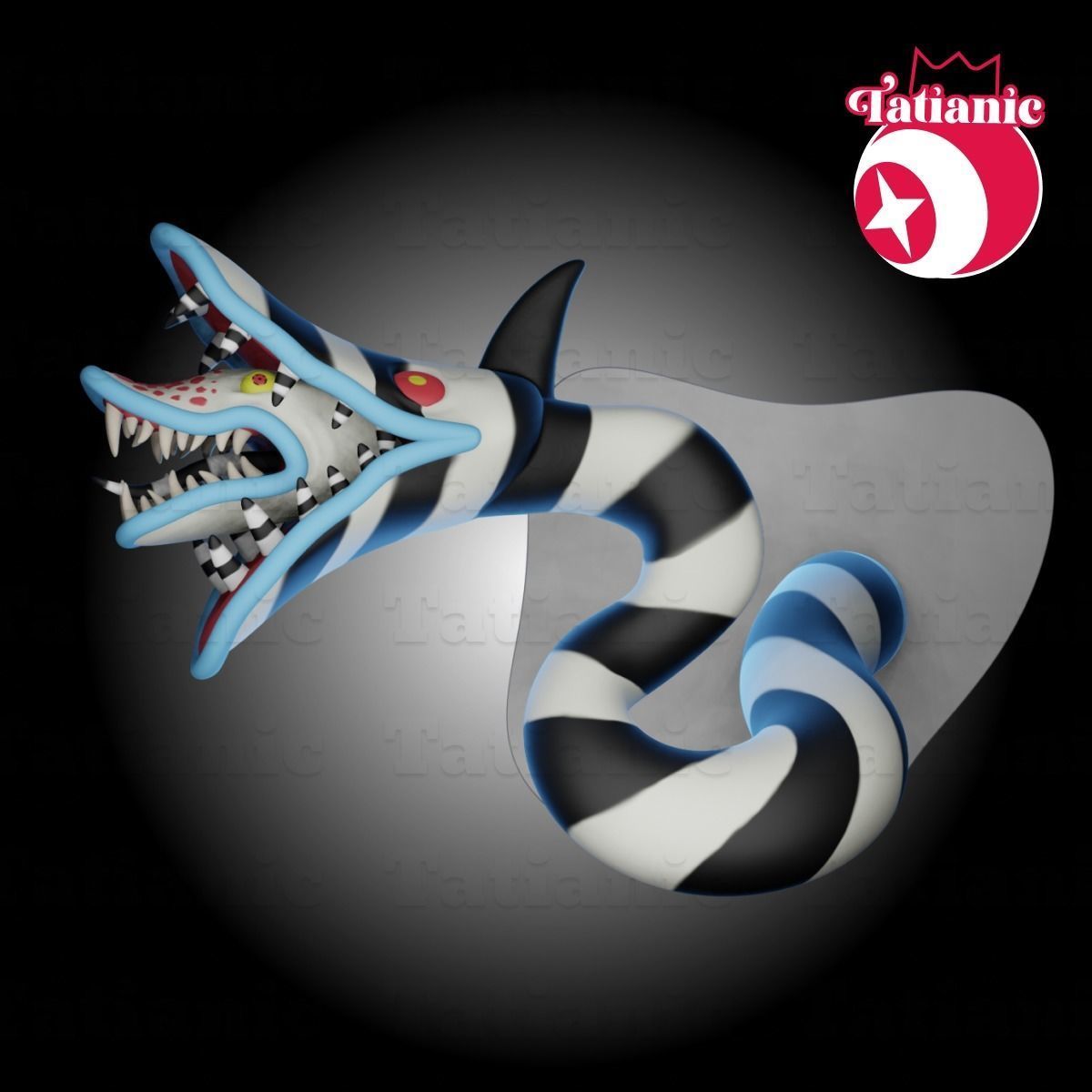 Beetlejuice Sandworm key holder 3D print model_2