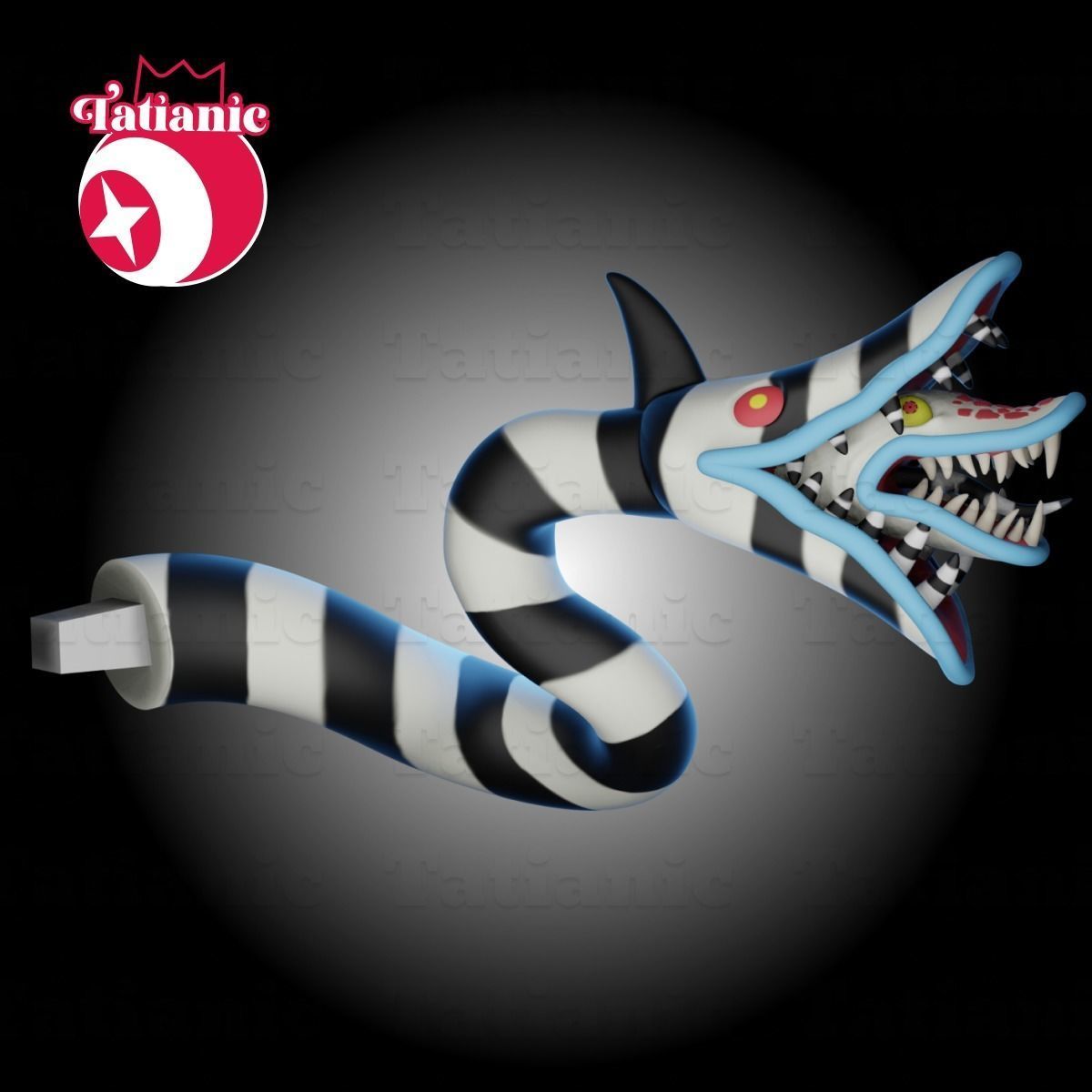 Beetlejuice Sandworm key holder 3D print model_3
