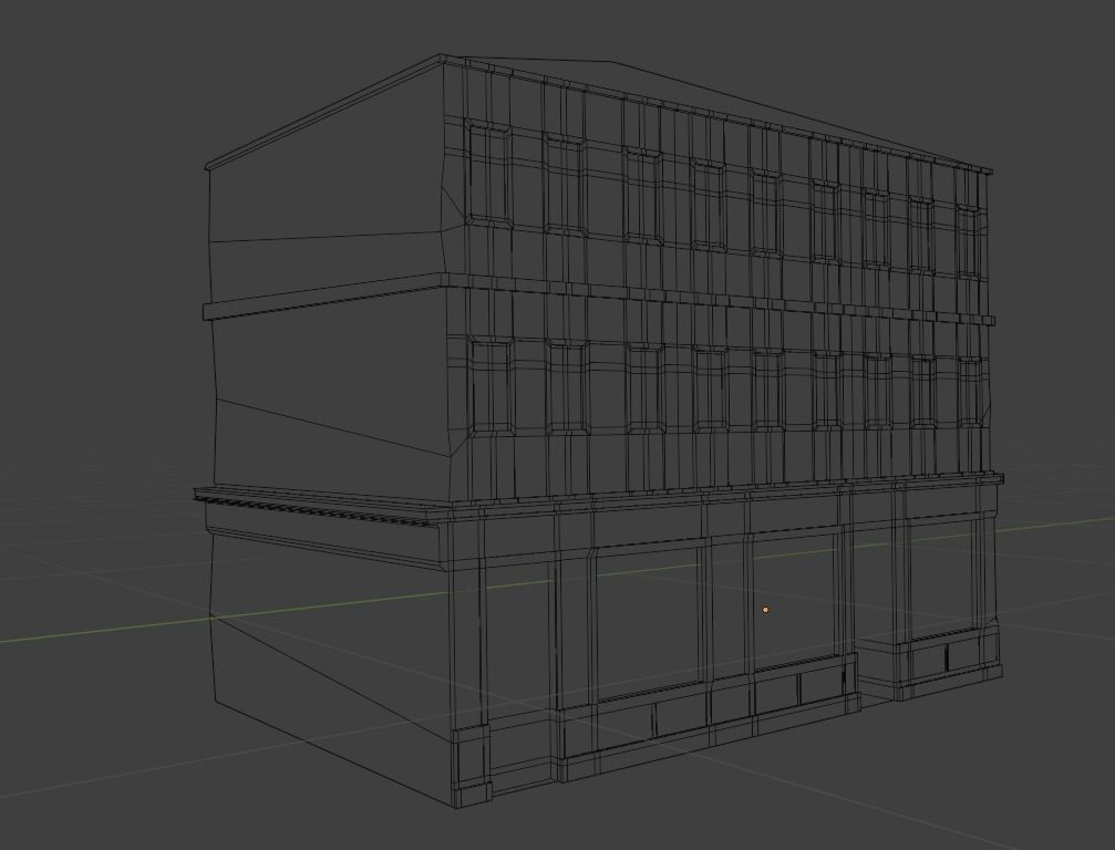 Old Buildings pack of 5 Low-poly 3D model_17