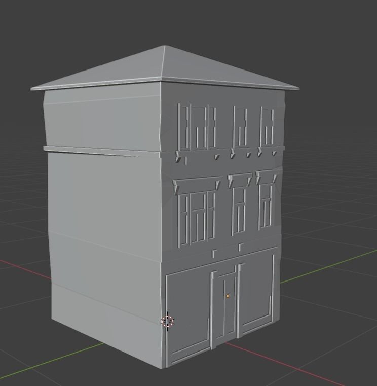 Old Buildings pack of 5 Low-poly 3D model_28