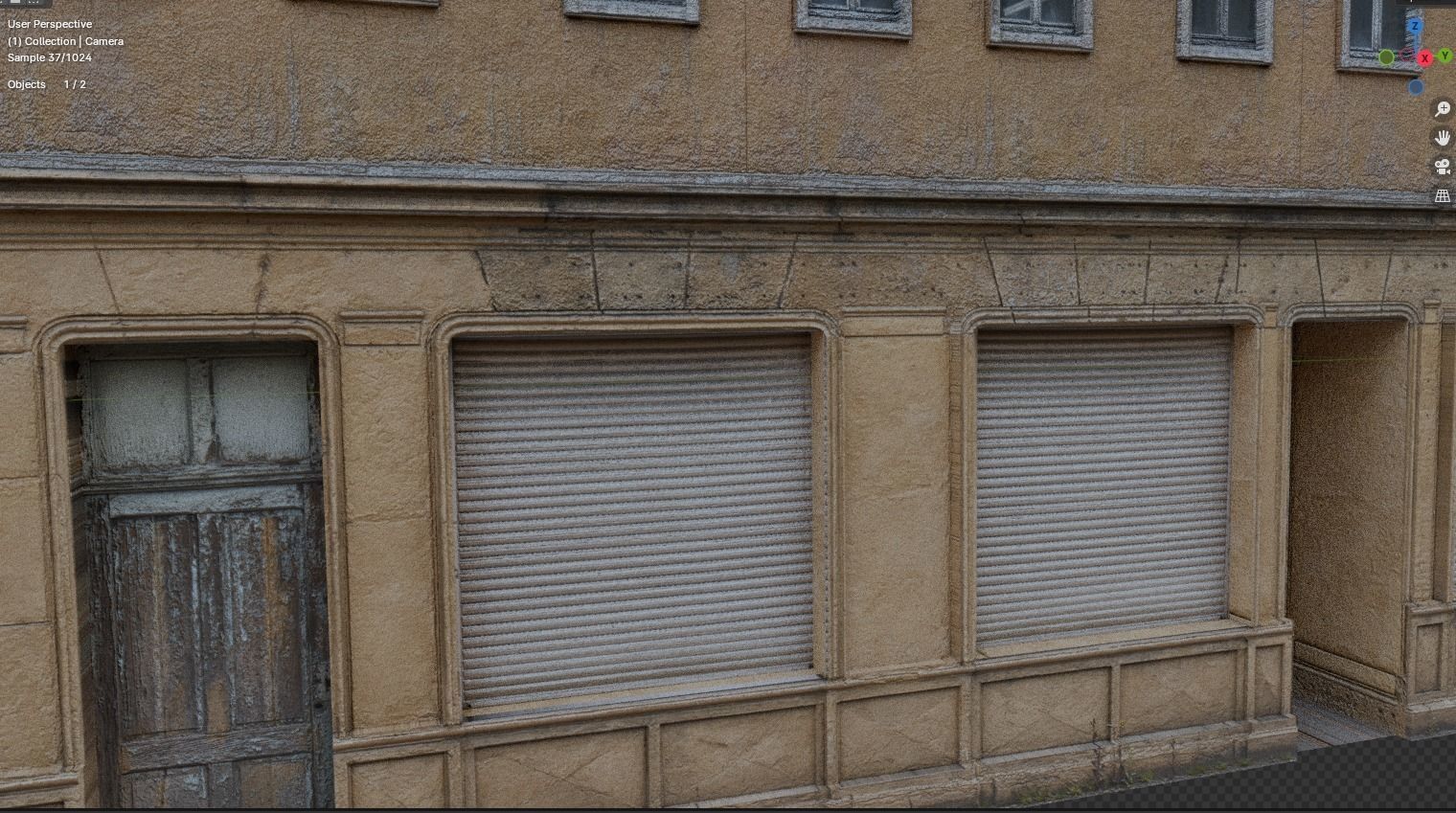 Old Buildings pack of 5 Low-poly 3D model_19