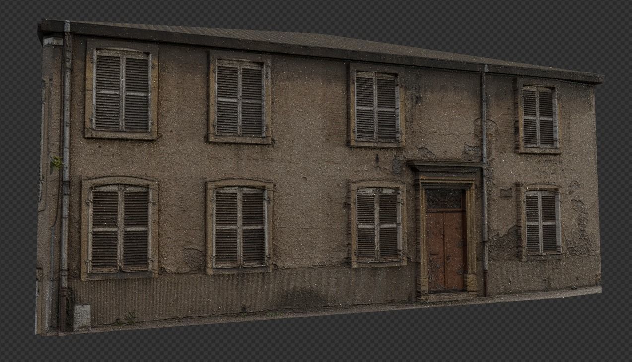 Old Buildings pack of 5 Low-poly 3D model_11