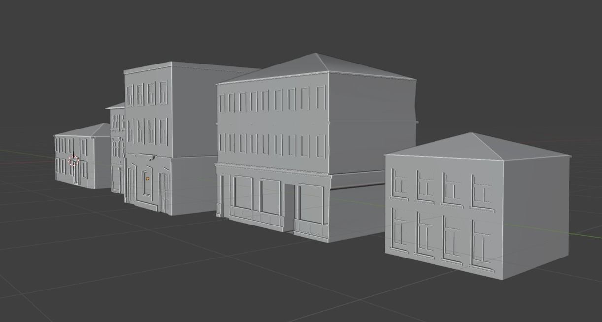 Old Buildings pack of 5 Low-poly 3D model_46