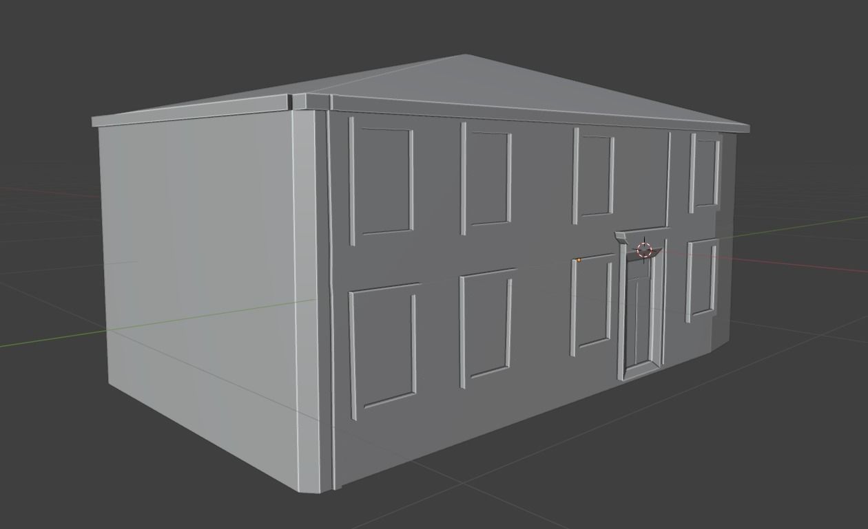 Old Buildings pack of 5 Low-poly 3D model_4