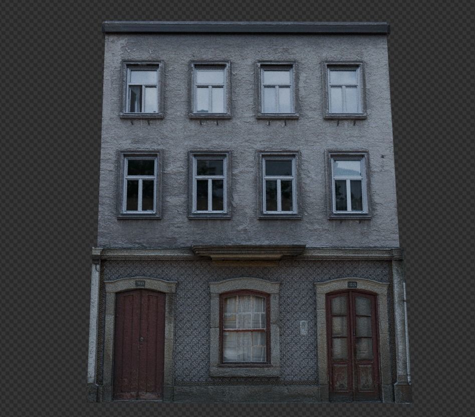 Old Buildings pack of 5 Low-poly 3D model_38