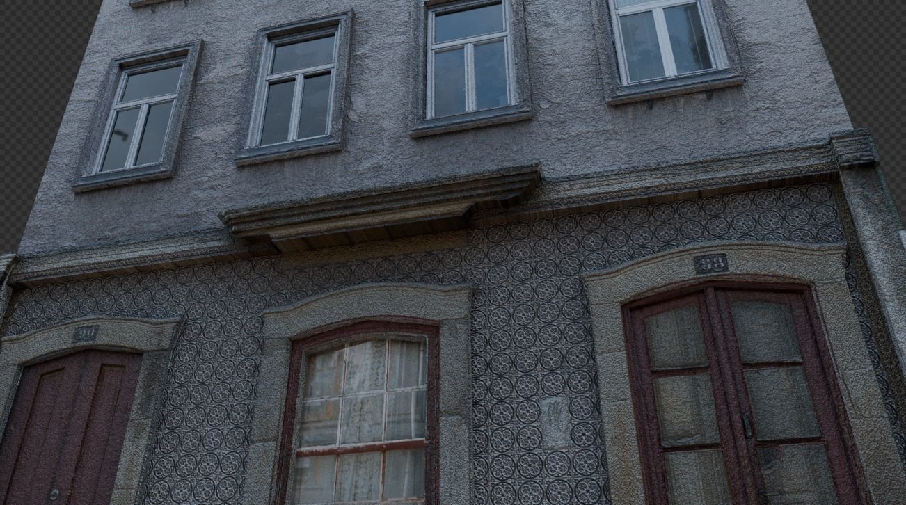 Old Buildings pack of 5 Low-poly 3D model_41