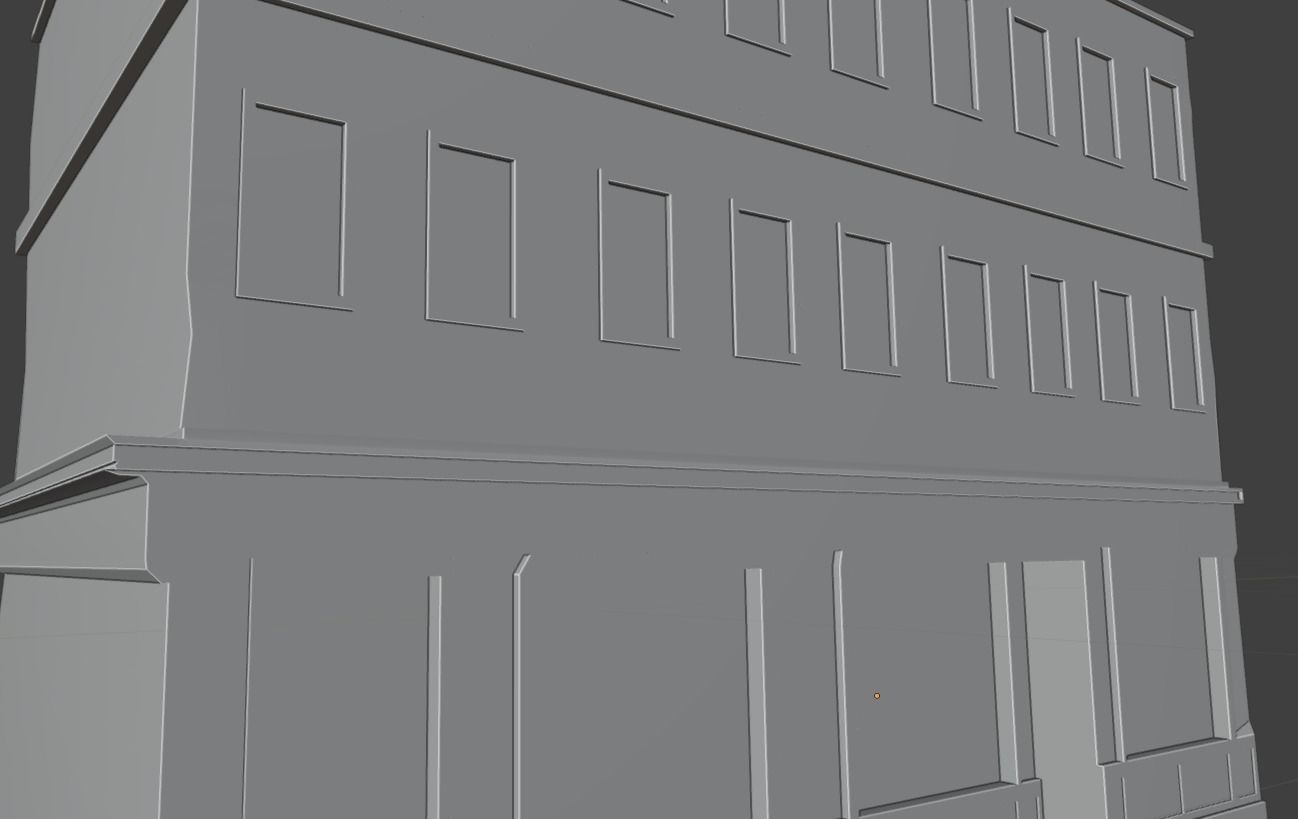 Old Buildings pack of 5 Low-poly 3D model_15