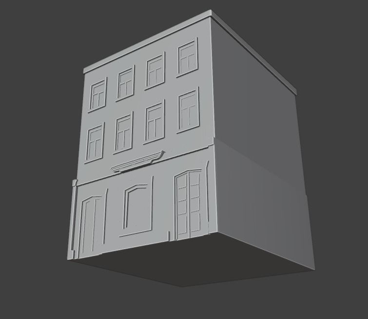 Old Buildings pack of 5 Low-poly 3D model_37