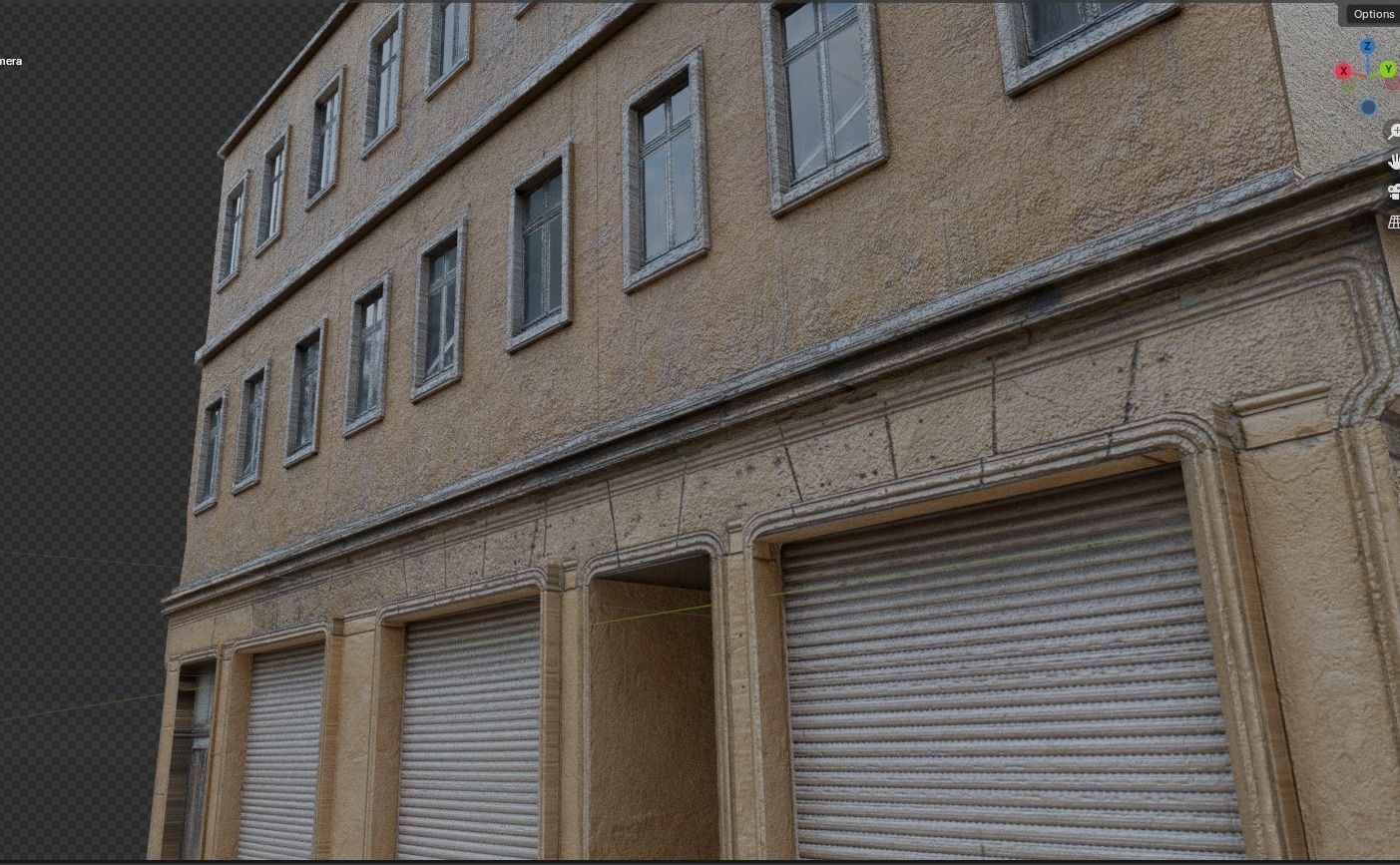 Old Buildings pack of 5 Low-poly 3D model_10