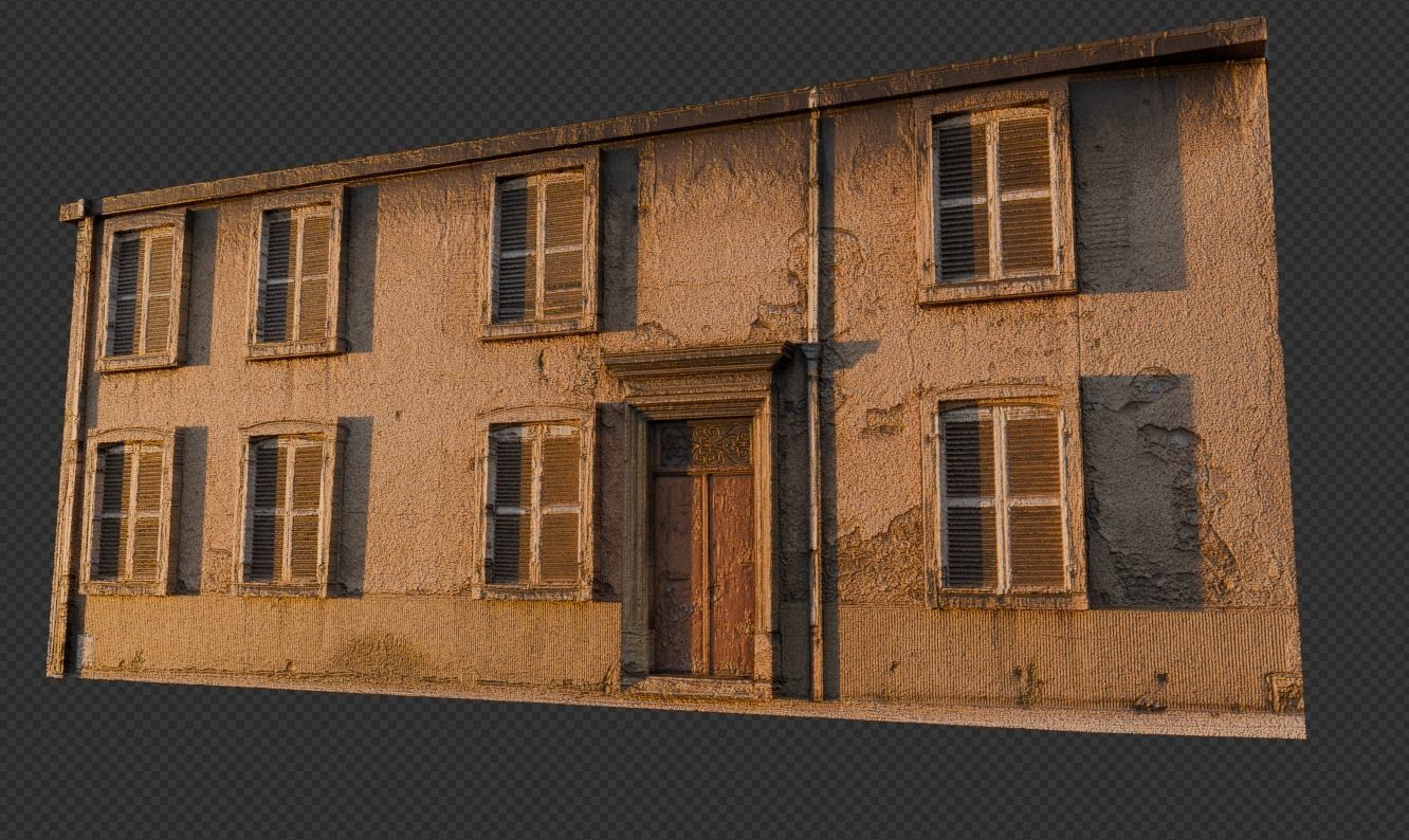 Old Buildings pack of 5 Low-poly 3D model_22