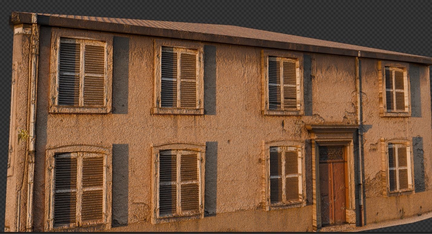 Old Buildings pack of 5 Low-poly 3D model_8