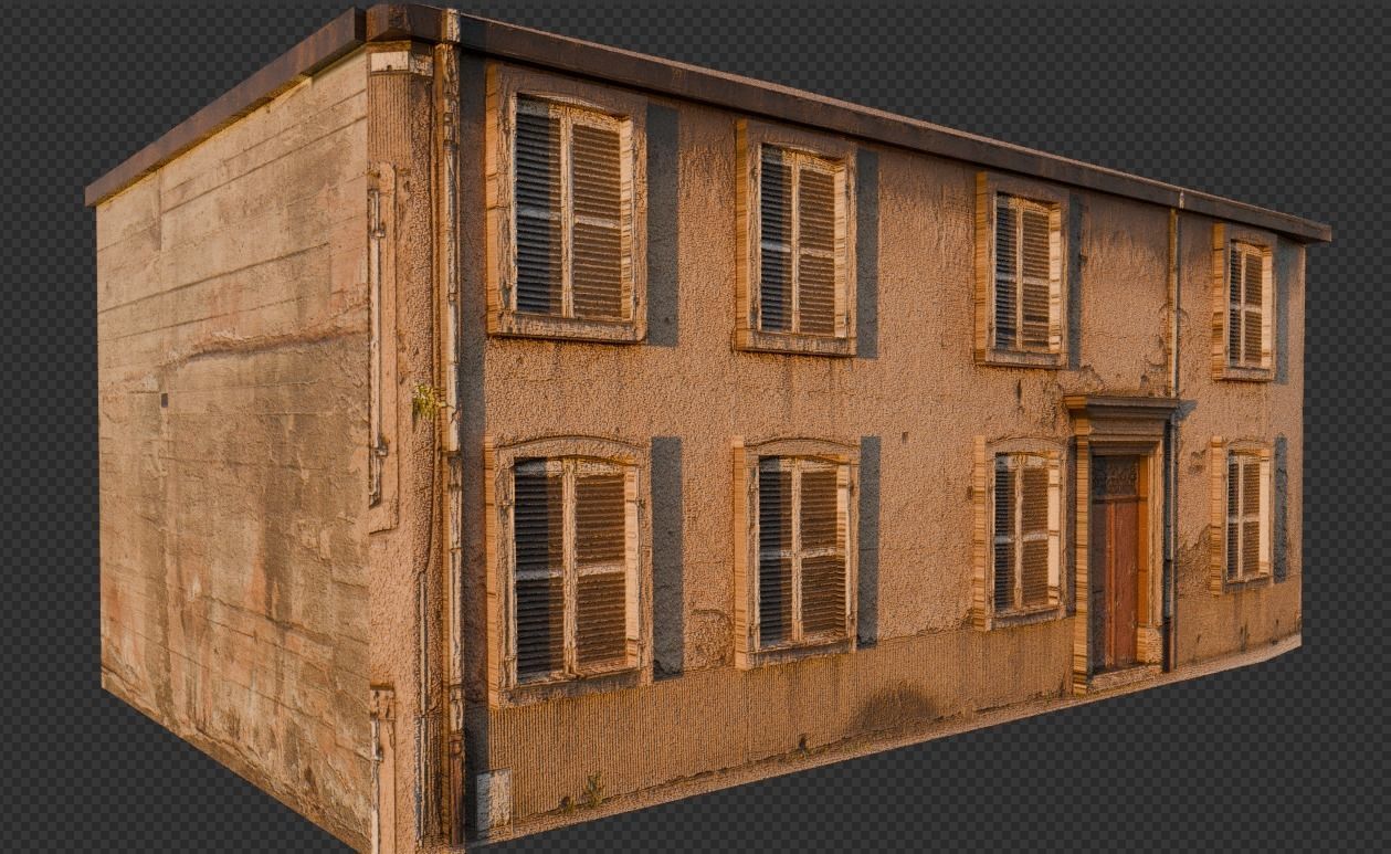 Old Buildings pack of 5 Low-poly 3D model_21