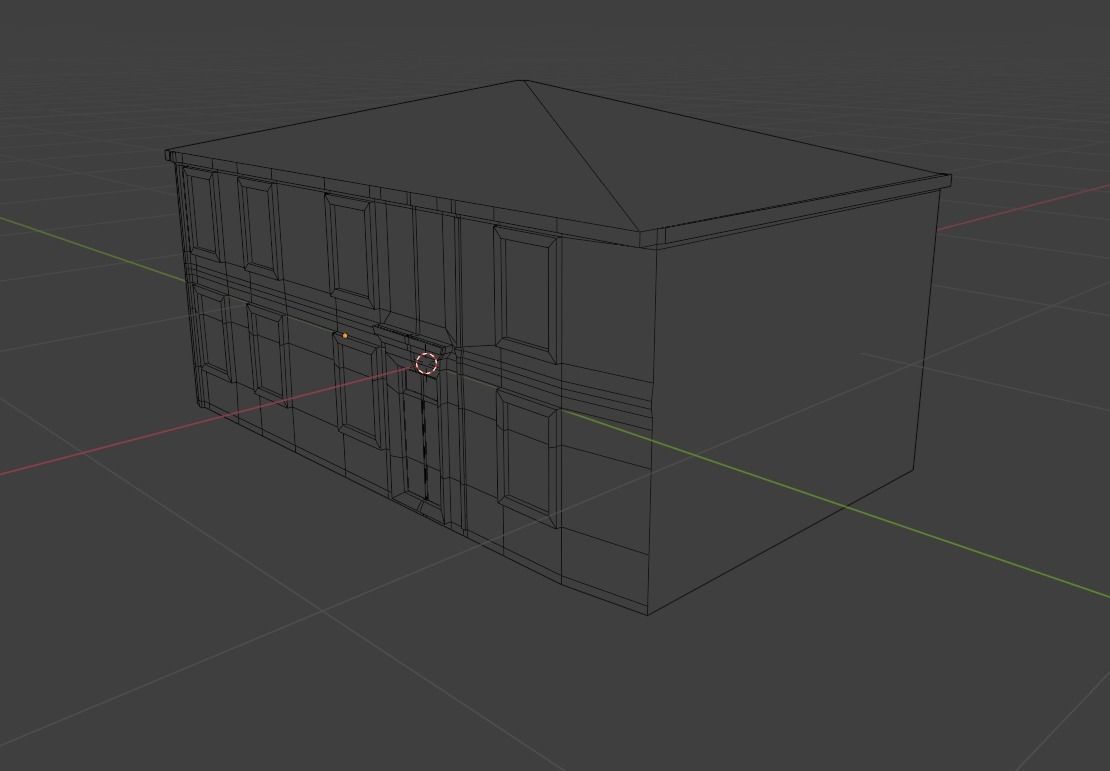 Old Buildings pack of 5 Low-poly 3D model_6