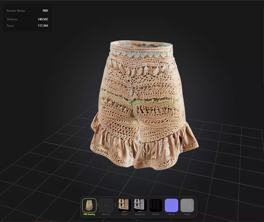 Boho Shorts PBR 4k Low-poly 3D model