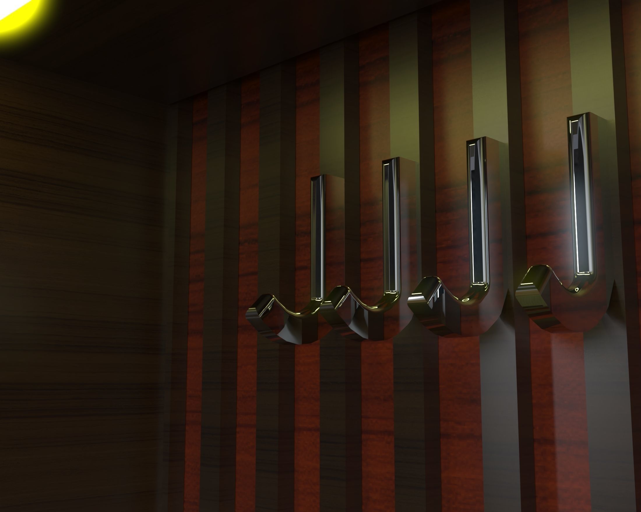 wall closet with back light mirror 3D model_2