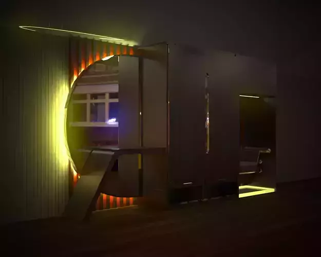 wall closet with back light mirror