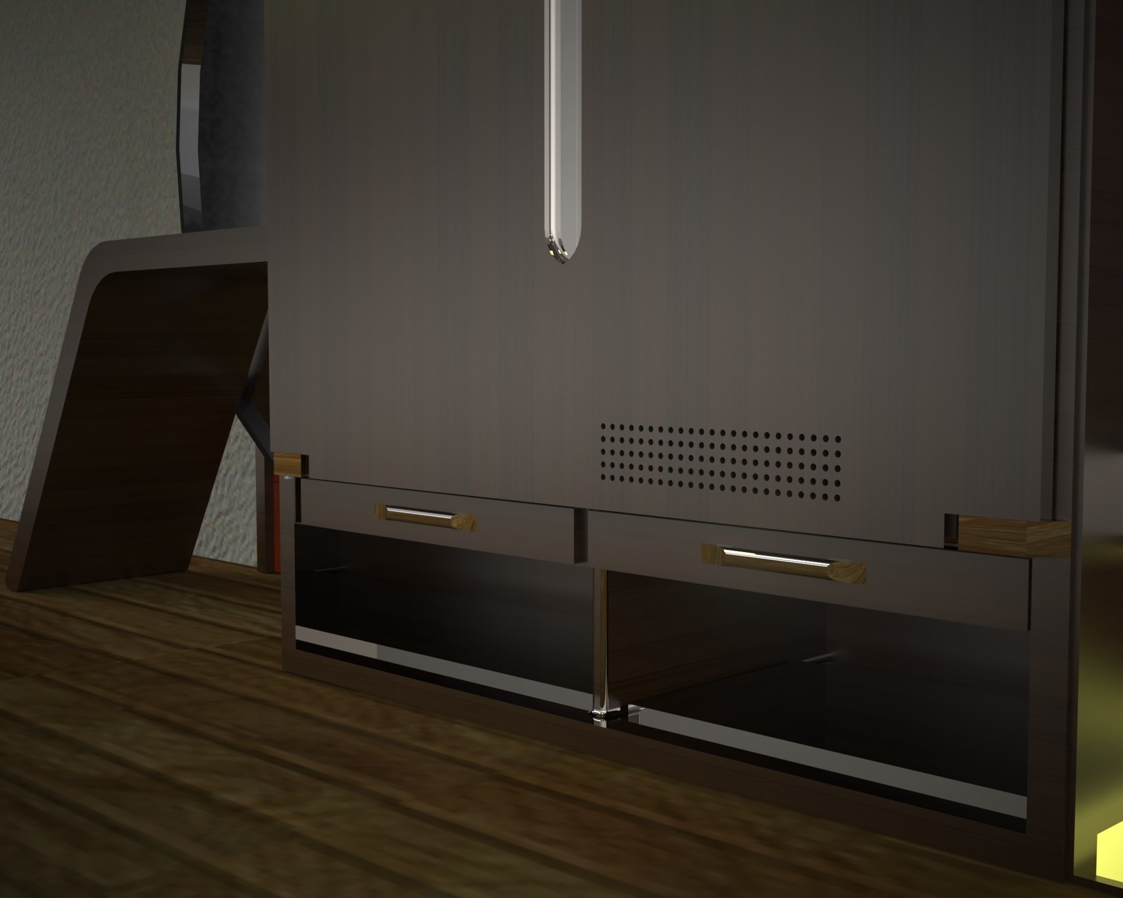 wall closet with back light mirror 3D model_1