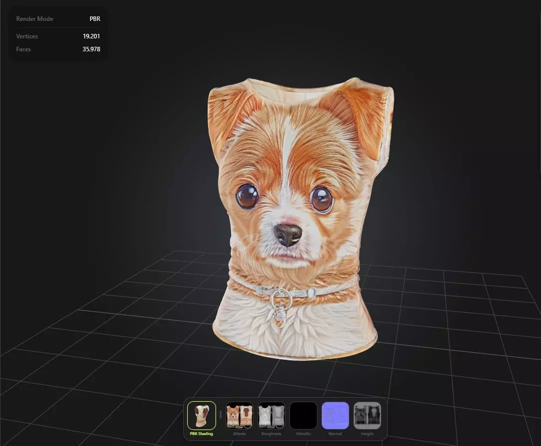 Cartoon Doggie Top PBR 4k Low-poly 3D model