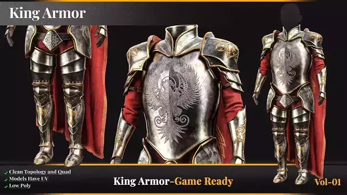 King Armor Low-poly 3D model