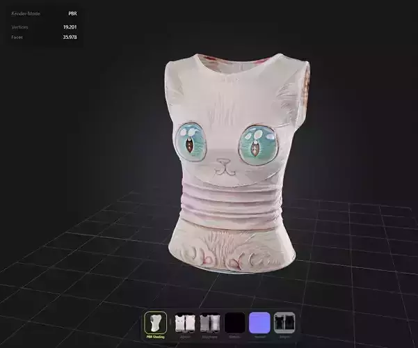 Cartoon Cat Top PBR 4k